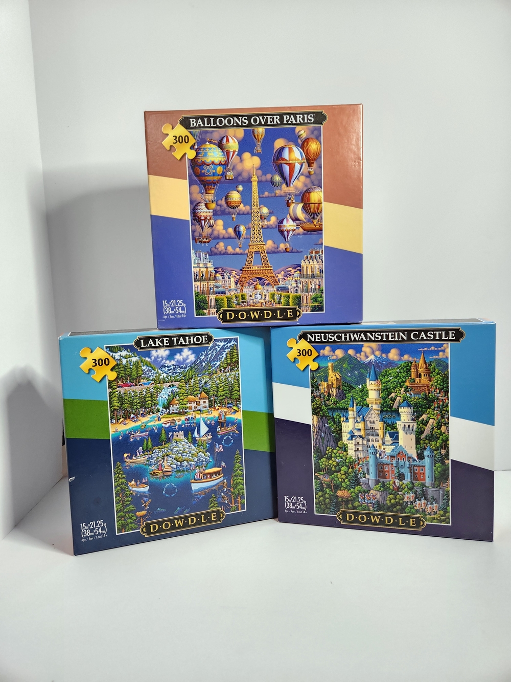DOWDLE 300-Piece Kids Puzzle Bundle - Blue and Multicolor Scenes